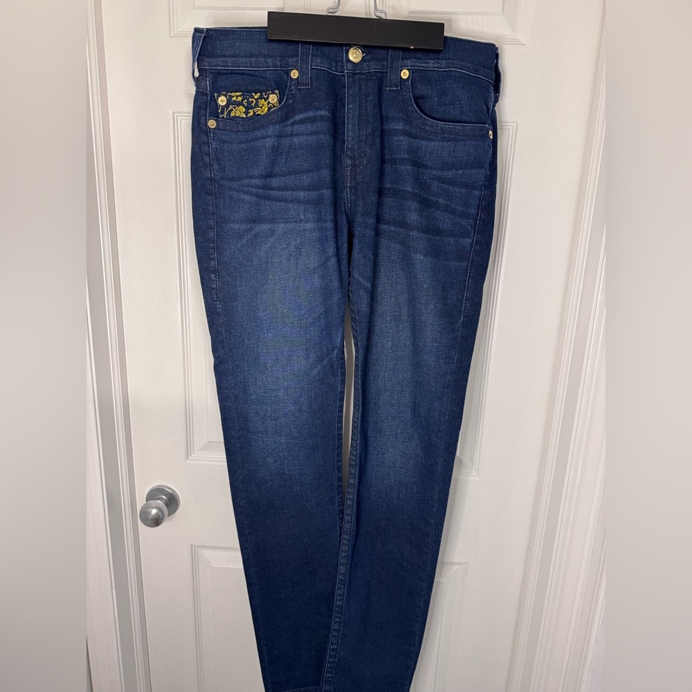 True Religion Mens Jeans Blue Size 32x34 Denim Relaxed SKINNY Rocco #108